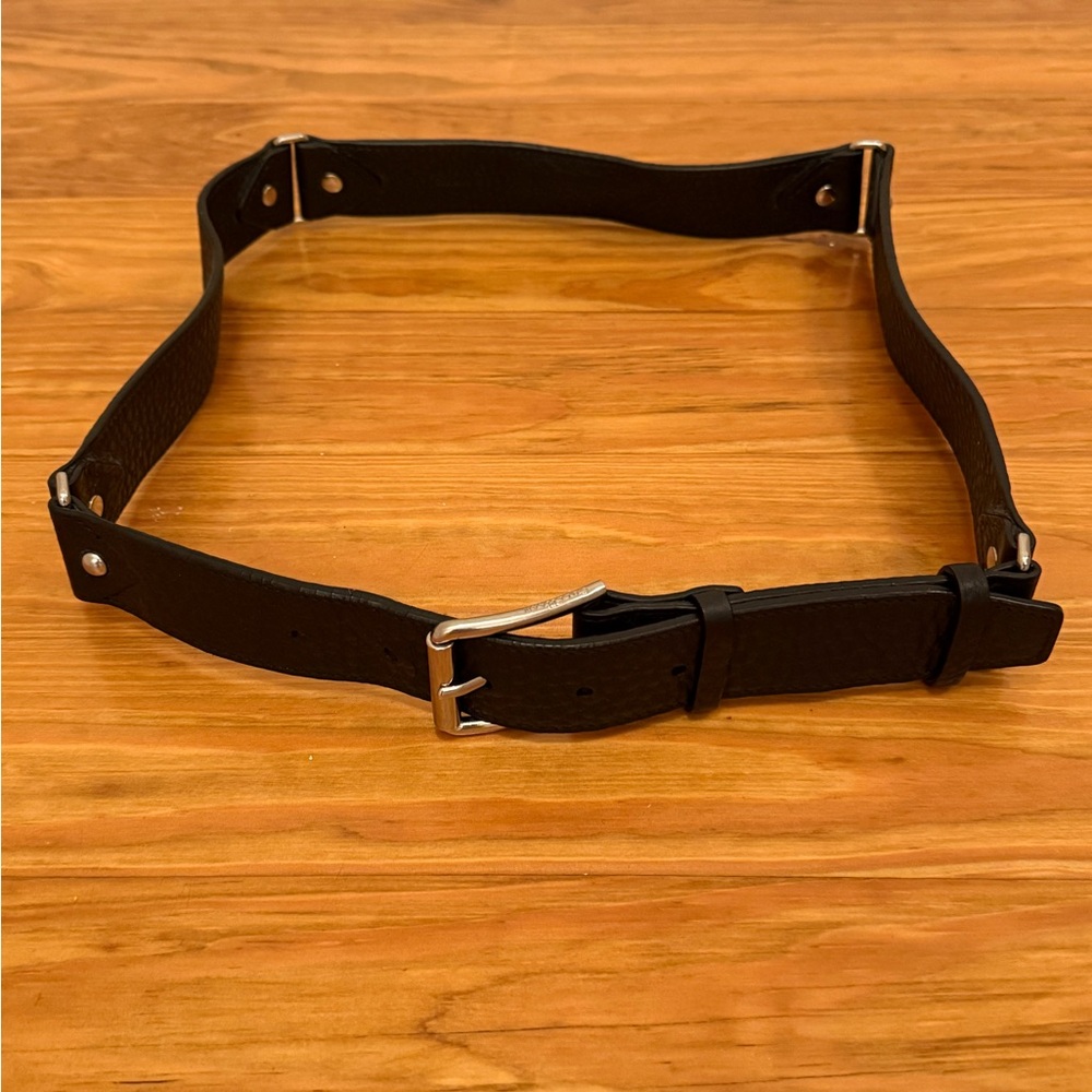 Cole Haan Black Pebbled Leather Black Womens Belt Size Medium